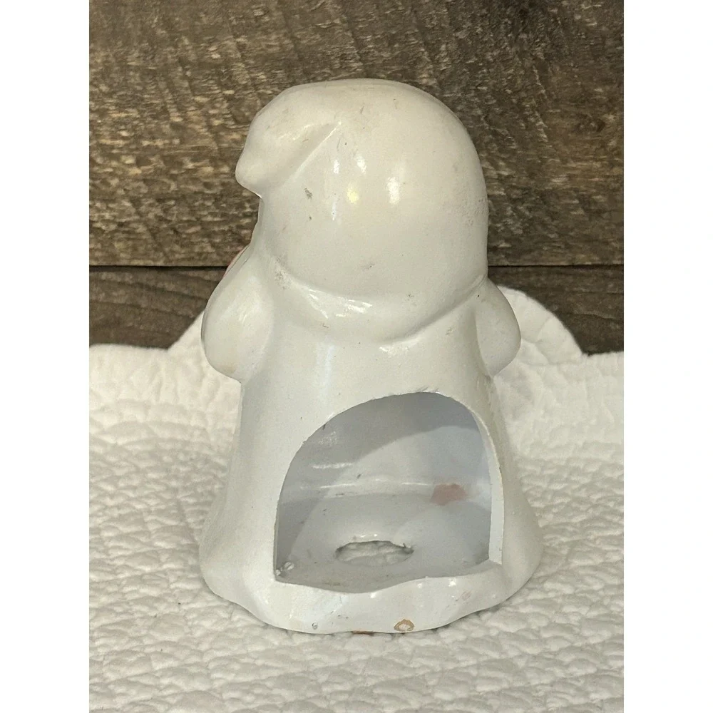 Vtg Kmart Halloween White Ghost JackOLantern & Black Cat Candle Holder‎